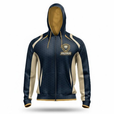 Unisex Full Zip Hoodie Fleece Lined Sublimated